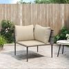 vidaXL Garden Corner Sofa with Cushions Grey Poly Rattan