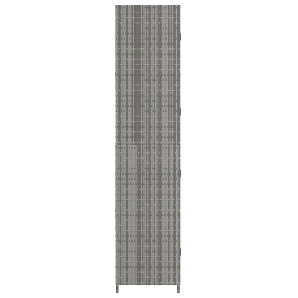 vidaXL Garden Storage Cabinet Grey 59x40x180 cm Poly Rattan