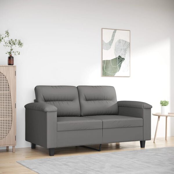 vidaXL 2-Seater Sofa Dark Grey 120 cm Microfibre Fabric