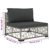 vidaXL 6 Piece Garden Lounge Set with Cushions Poly Rattan grey