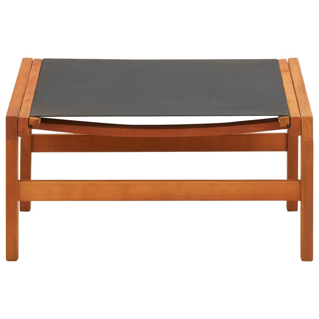 vidaXL Garden Chair with Footrest Solid Eucalyptus Wood and Textilene