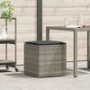 vidaXL Cushion Box with Storage Grey 50 x 50 x 50 cm Poly Rattan