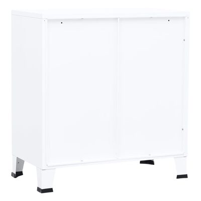 vidaXL Industrial Storage Chest White 75x40x80 cm Steel