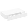 White MDF Floating Wall Display Shelf 1 Drawer Book/DVD Storage