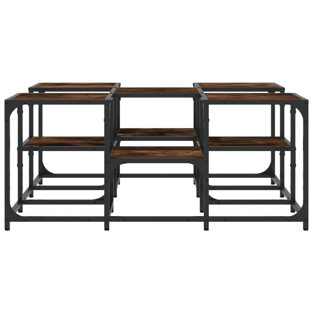 vidaXL Coffee Table Smoked Oak 91x91x40 cm Engineered Wood