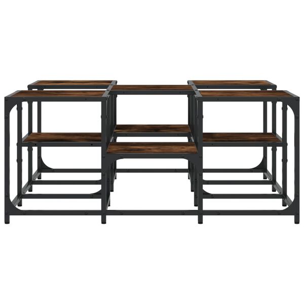 vidaXL Coffee Table Smoked Oak 91x91x40 cm Engineered Wood
