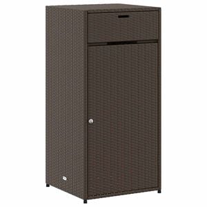 vidaXL Garden Storage Cabinet Brown 55x55x111 cm Poly Rattan