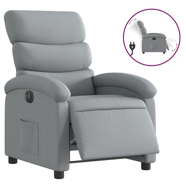 vidaXL Electric Recliner Chair Light Grey Fabric