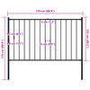 vidaXL Fence Panel with Posts Powder-coated Steel 1.7x1.25 m Black