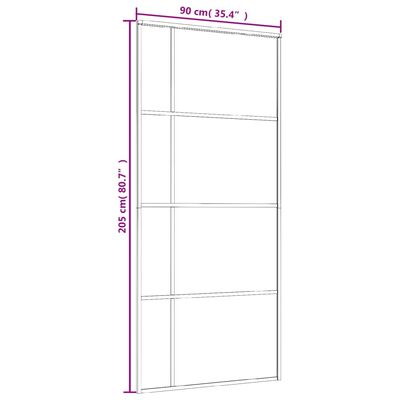 vidaXL Sliding Door Frosted ESG Glass and Aluminium 90x205 cm Black