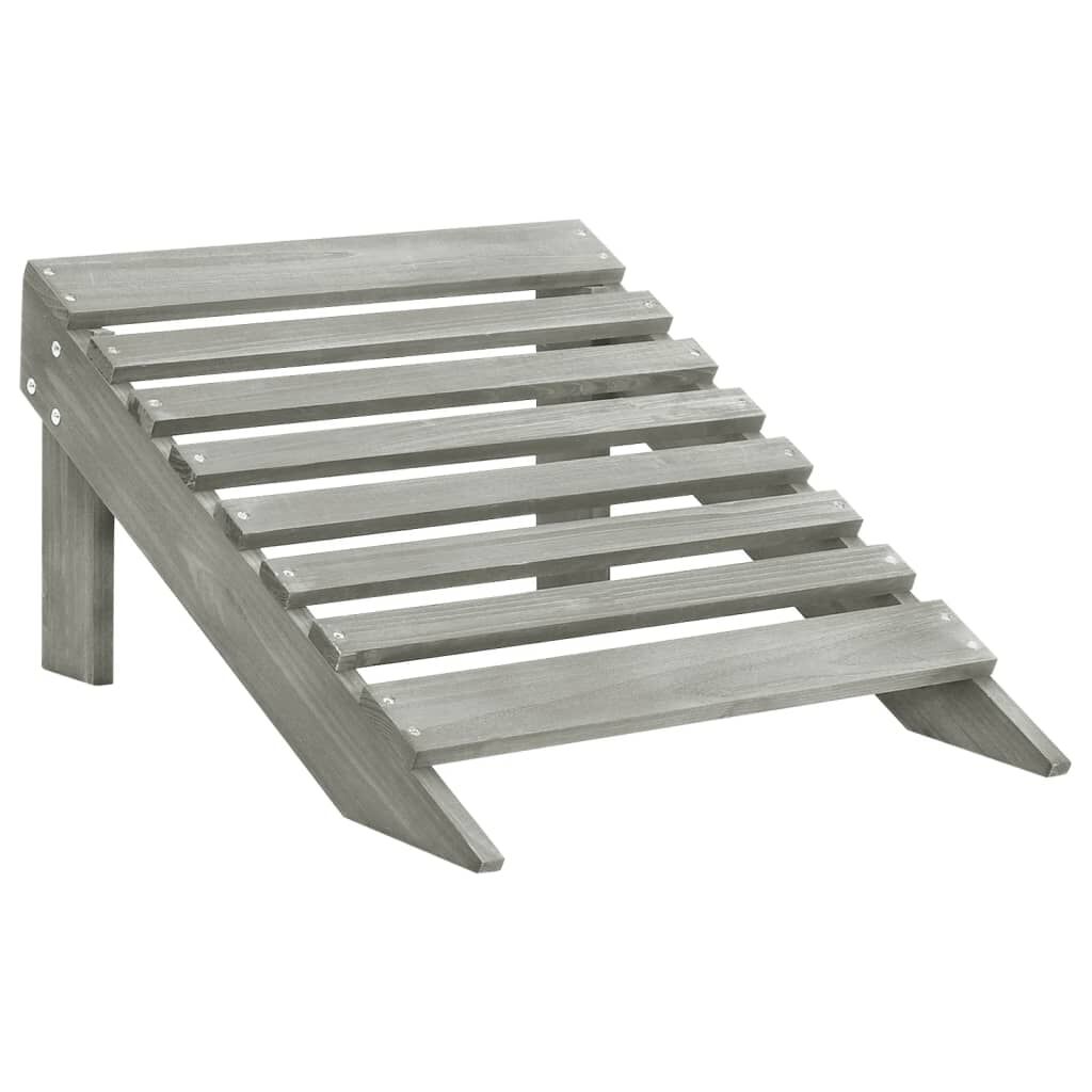vidaXL Garden Chair with Ottoman Wood Grey