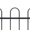 vidaXL Garden Fence with Hoop Top Steel 1248x80 cm Black