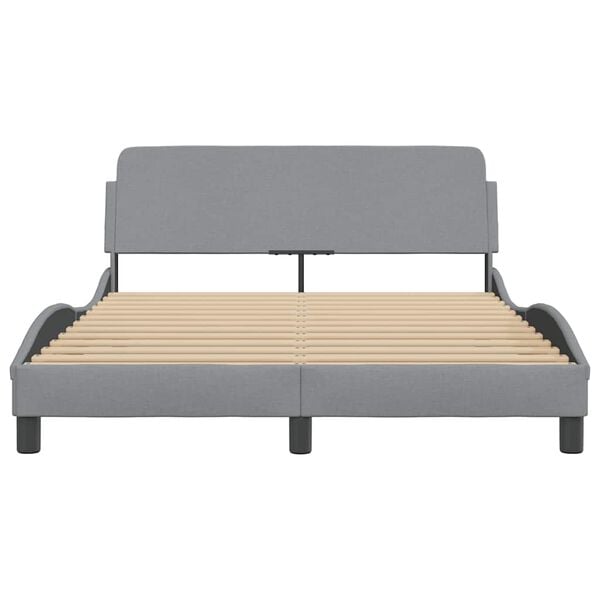 vidaXL Bed Frame "Dover" Light Grey 137x190 cm Double Fabric