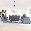 vidaXL 3 Piece Sofa Set Dark Grey Velvet