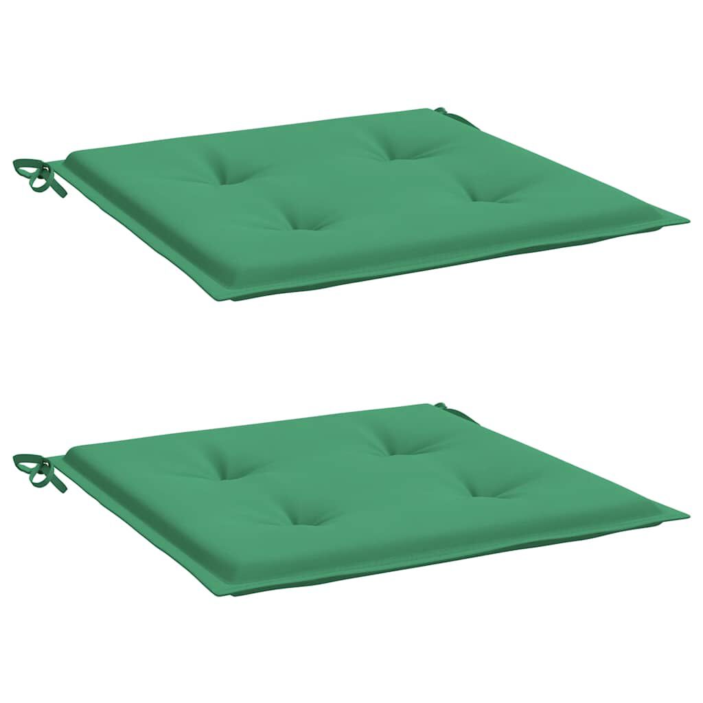 vidaXL Garden Chair Cushions 2 pcs Green 40x40x3 cm Oxford Fabric