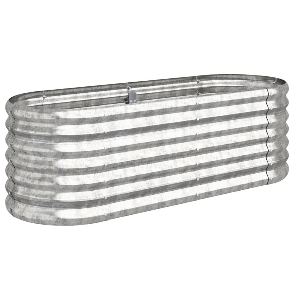 vidaXL Garden Raised Bed Powder-coated Steel 114x40x36 cm Silver