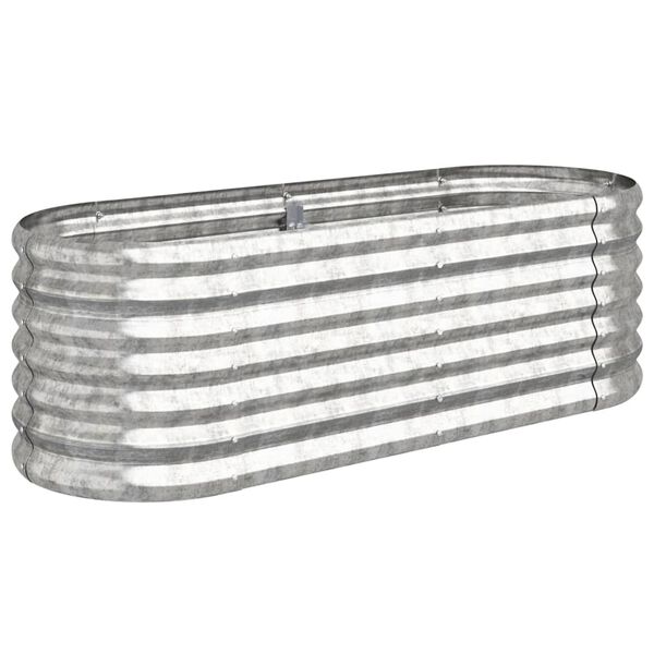 vidaXL Garden Raised Bed Powder-coated Steel 114x40x36 cm Silver