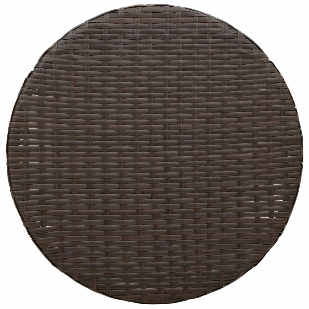 vidaXL 3 Piece Bistro Set with Cushions Brown Poly Rattan