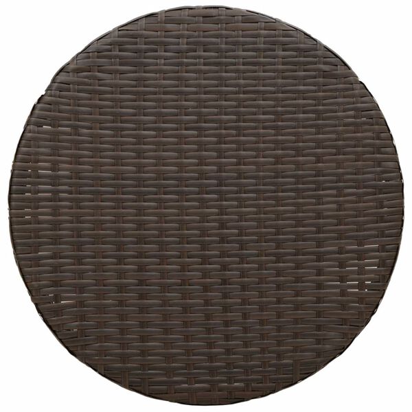 vidaXL 3 Piece Bistro Set with Cushions Brown Poly Rattan