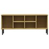 vidaXL Shoe Rack with Metal Legs Brown 106x35x45 cm Solid Wood OSLO
