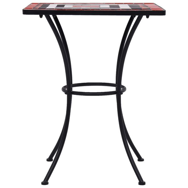 vidaXL 3 Piece Mosaic Bistro Set Ceramic Tile Terracotta and White