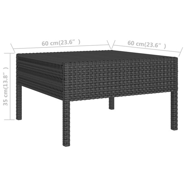 vidaXL 9 Piece Garden Lounge Set with Cushions Poly Rattan Black