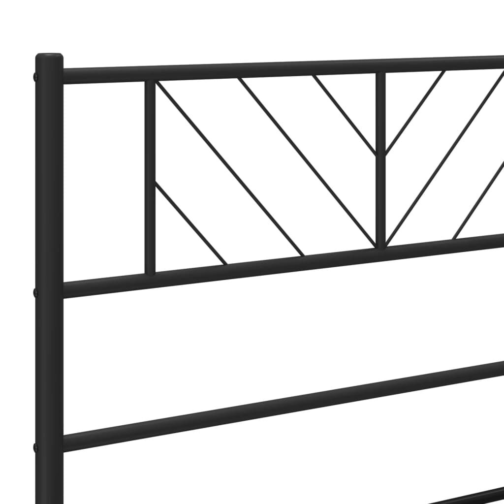 vidaXL Metal Headboard Black 180 cm