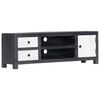 vidaXL Hand Carved TV Cabinet Grey&White 120x30x40 cm Solid Wood Mango
