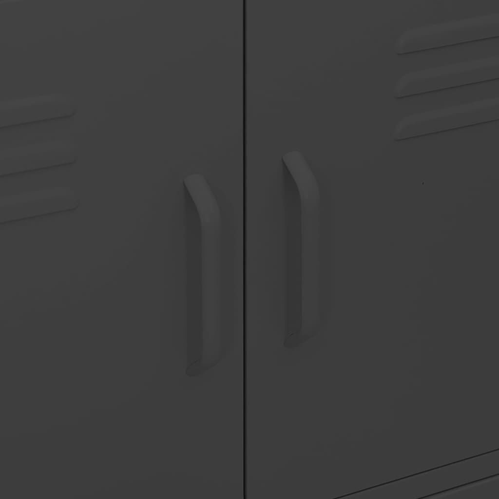 vidaXL Storage Cabinet Black 80x35x101.5 cm Steel