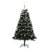 vidaXL Artificial Hinged Christmas Tree 150 LEDs & Ball Set 120 cm