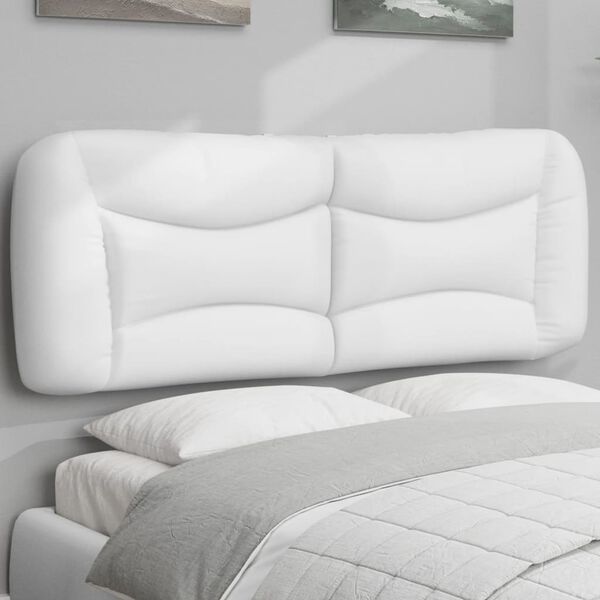 vidaXL Headboard Cushion "Hvar" White 137 cm Double Faux Leather