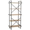 vidaXL Bookcase Solid Firwood and Steel 80x42x180 cm