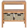 vidaXL Bathroom Vanity Cabinet with 2 Baskets Solid Teak 74x45x75 cm