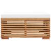 vidaXL Garden Table and Footrest Set & Cream Cushion Solid Teak Wood