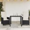 vidaXL 5 Piece Garden Dining Set with Cushions Black Poly Rattan