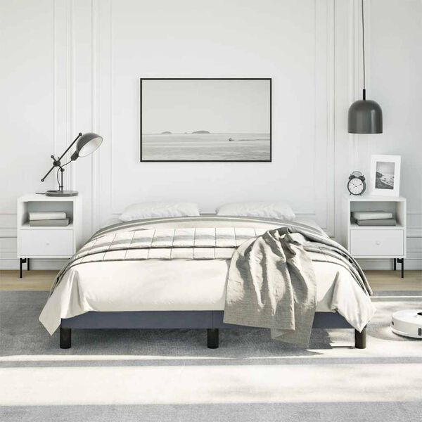 vidaXL Bed Frame without Mattress Dark Grey 137x187 cm Double Velvet