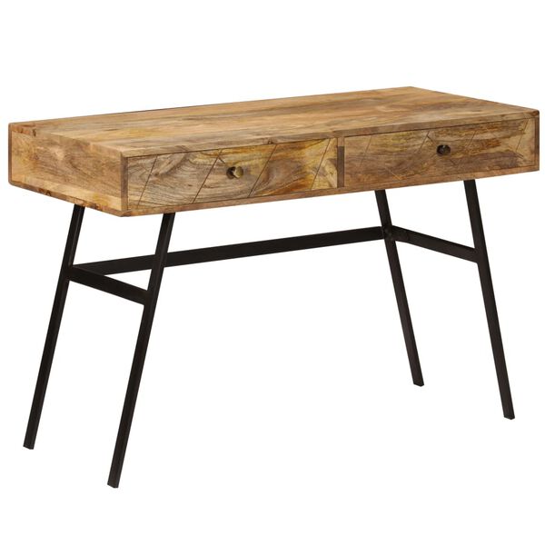 vidaXL Writing Desk with Drawers Solid Mango Wood 110x50x76 cm