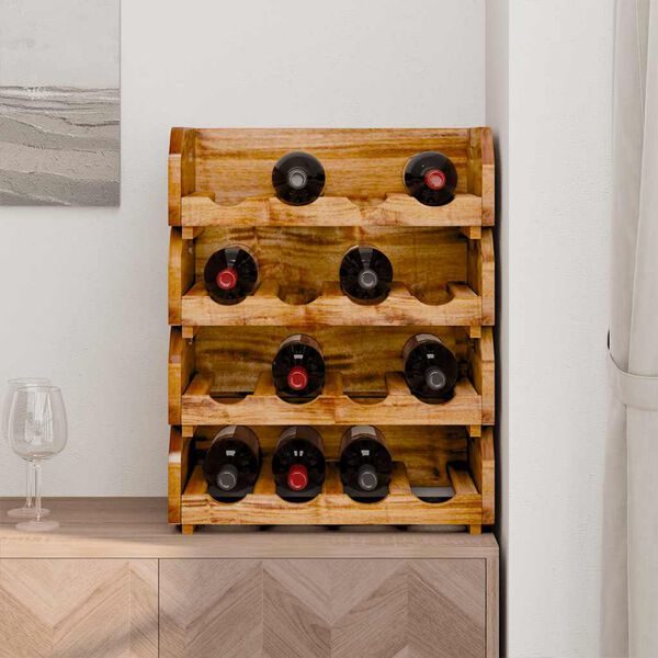 vidaXL Wine Racks 4 pcs for 16 Bottles Solid Mahogany Wood