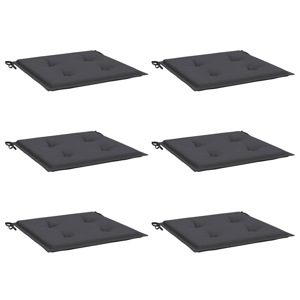 vidaXL Garden Chair Cushions 6 pcs Anthracite 40x40x4 cm Oxford Fabric