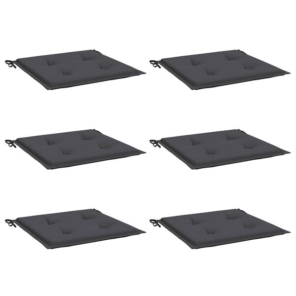 vidaXL Garden Chair Cushions 6 pcs Anthracite 40x40x4 cm Oxford Fabric