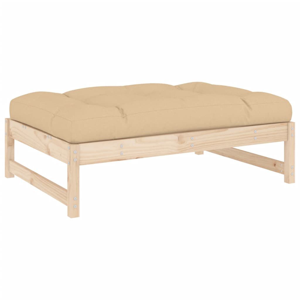 vidaXL 2 Piece Garden Lounge Set with Cushions Solid Wood