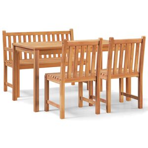 vidaXL 4 Piece Garden Dining Set Solid Wood Teak