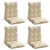 vidaXL Lowback Chair Cushions 4 pcs Beige Oxford Fabric
