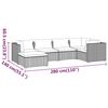 vidaXL 6 Piece Garden Lounge Set with Cushions Poly Rattan Brown
