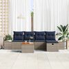 vidaXL Garden Sofa Set with Cushion 6 pcs Grey Poly Rattan