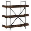 vidaXL Bookcase 3-Tier Smoked Oak 100x33x108.5 cm Engineered Wood