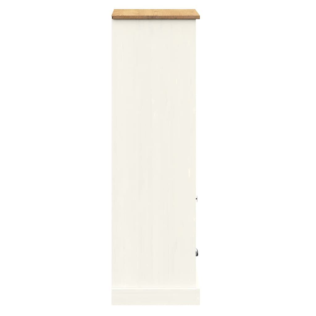 vidaXL Bookcase VIGO White 60x35x114.5 cm Solid Wood Pine