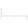 vidaXL Metal Bed Frame without Mattress with Headboard White 150x200cm