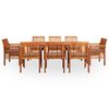 vidaXL 9 Piece Outdoor Dining Set with Cushions Solid Wood Acacia