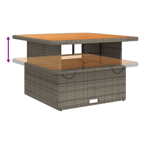 vidaXL 4 Piece Garden Dining Set with Cushions Grey Poly Rattan